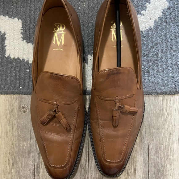 LIKE NEW‼️3DM LEATHER TAN TASSEL LOAFER SZ:13-13.5 - Picture 7 of 16